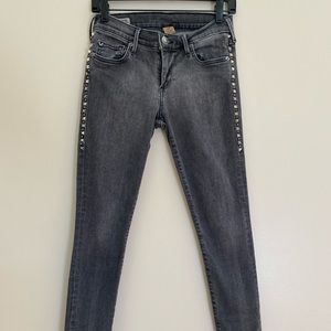 True religion studded jeans size 27 skinny stretch